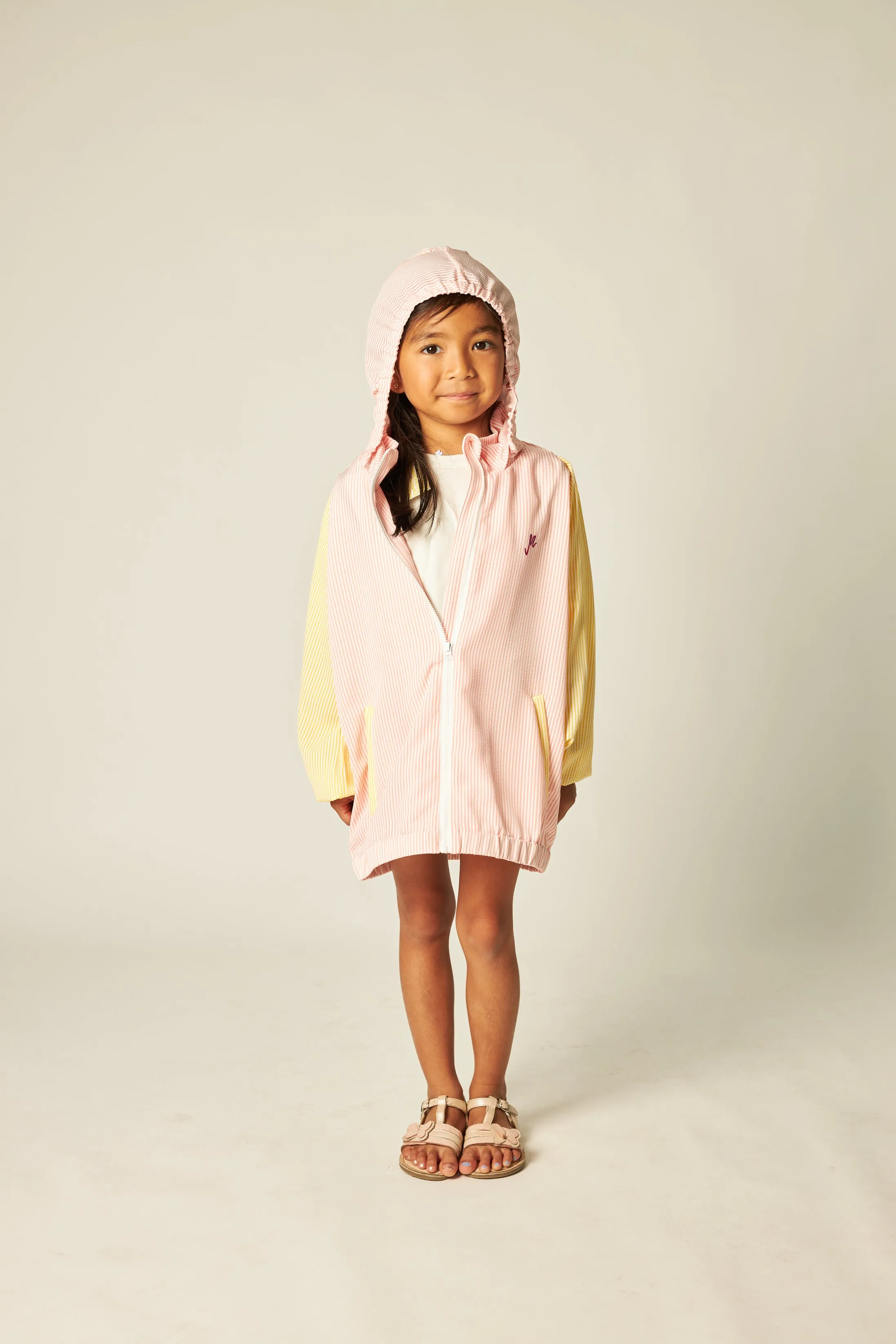 Mini Pink Striped Parka