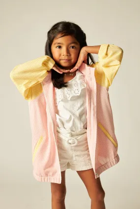 Mini Pink Striped Parka
