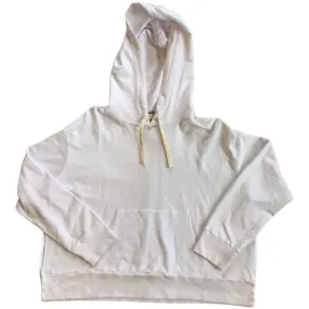 MONROW Off-White/Light Pink Reversed College Pullover Hoodie Size M NWT