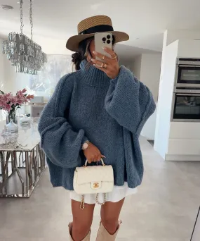 Oversize Pullover Nata Jeansblau