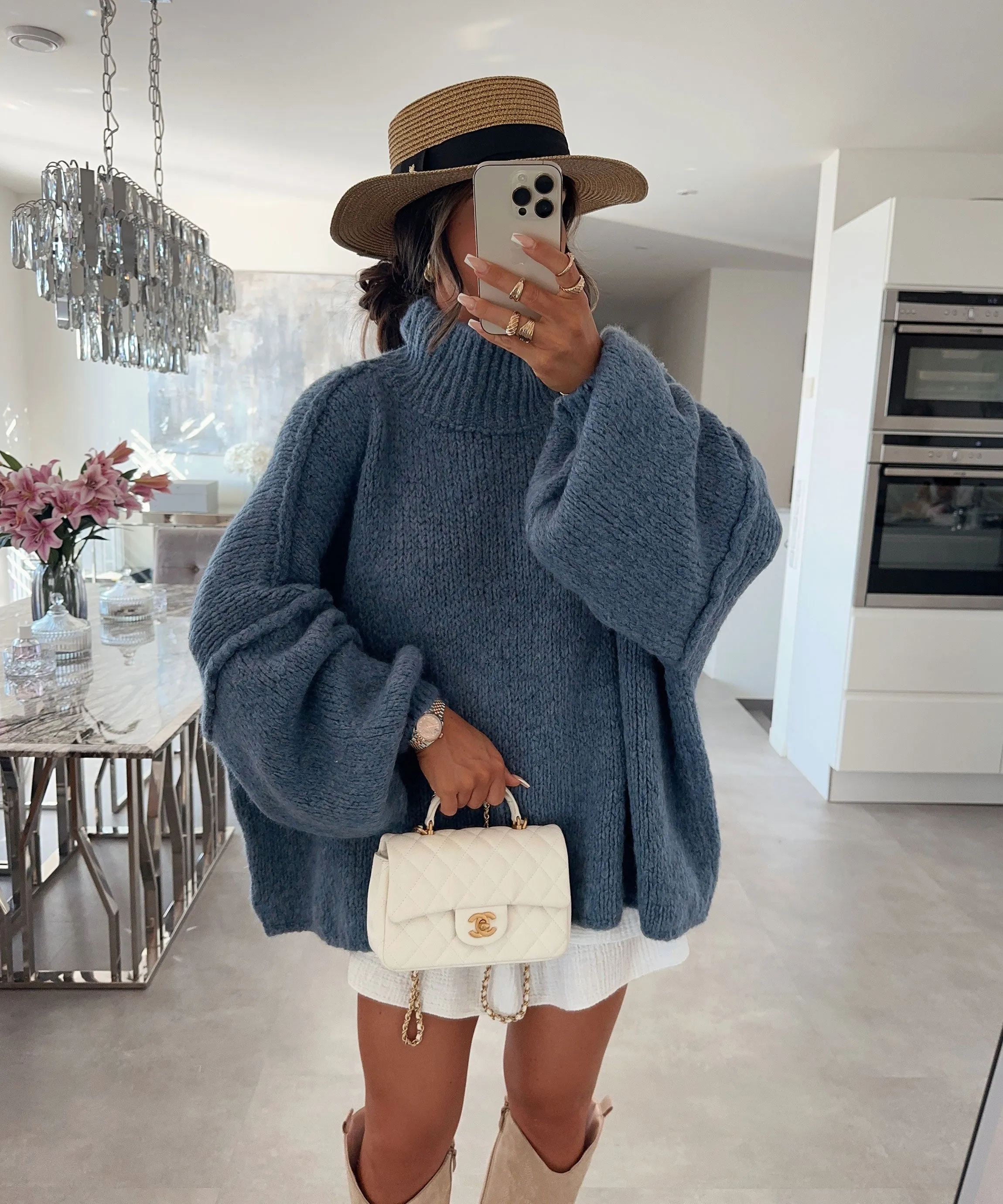 Oversize Pullover Nata Jeansblau
