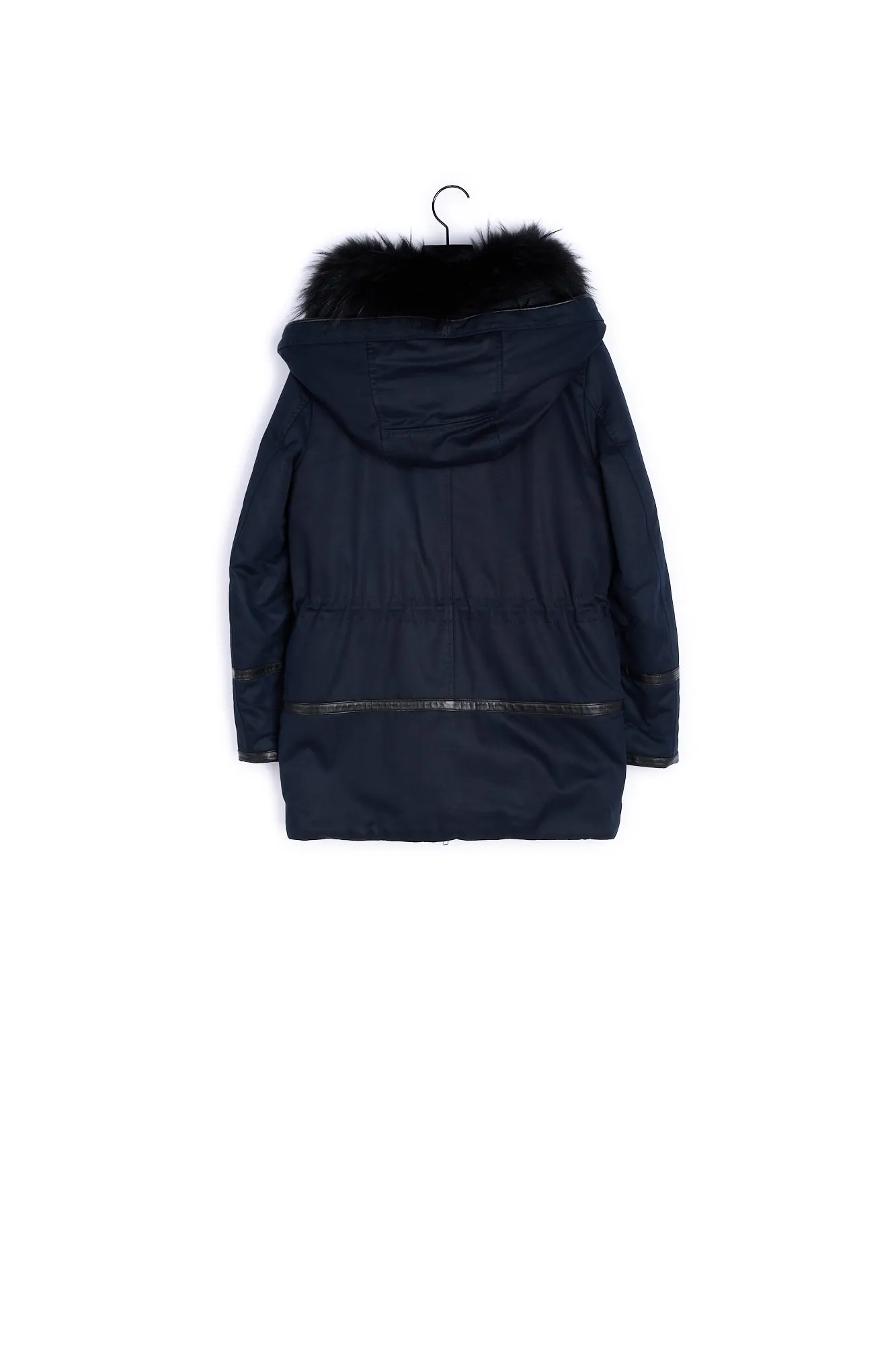 Parka bleue à capuche