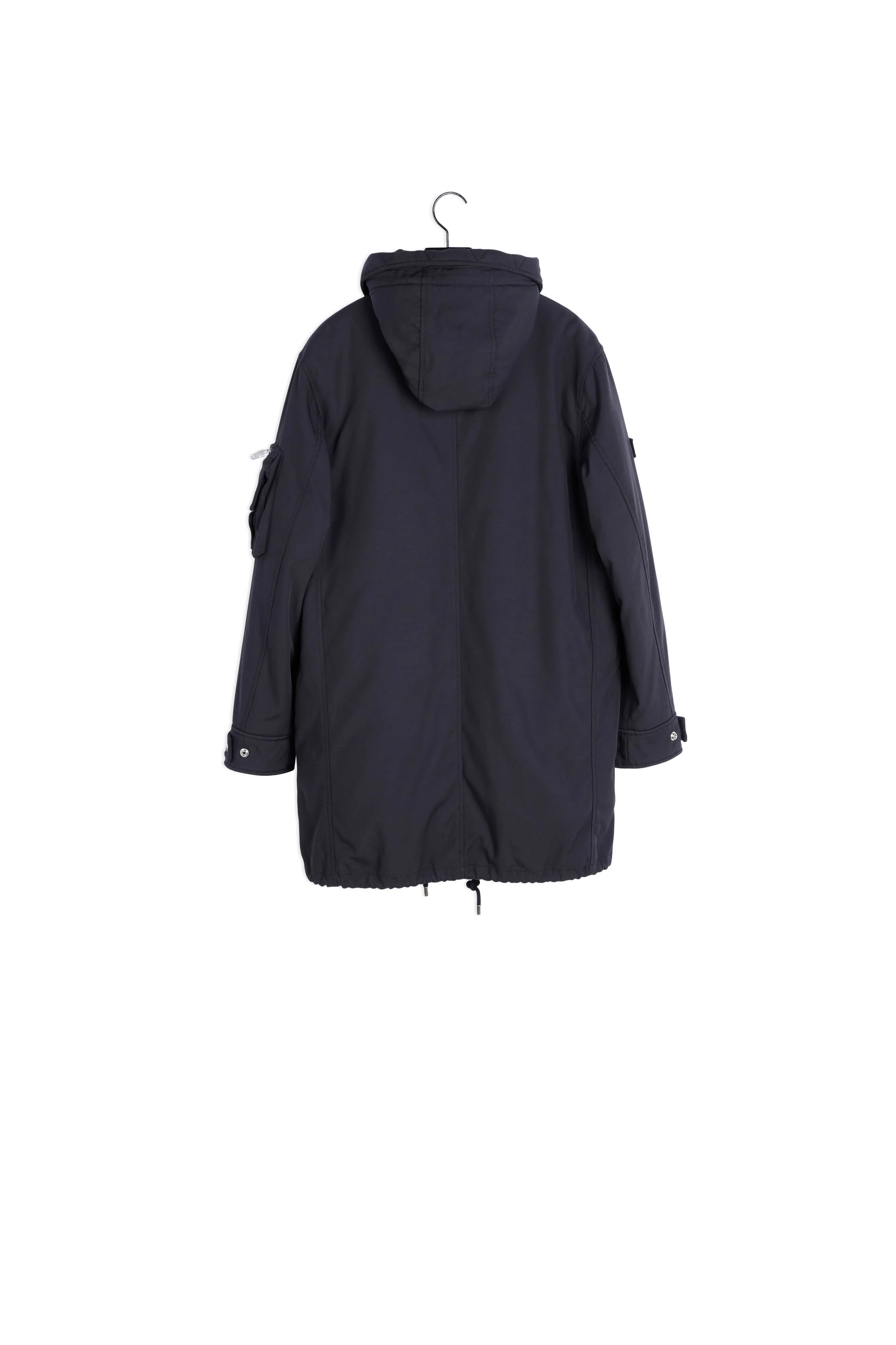Parka longue noire à capuche polaire