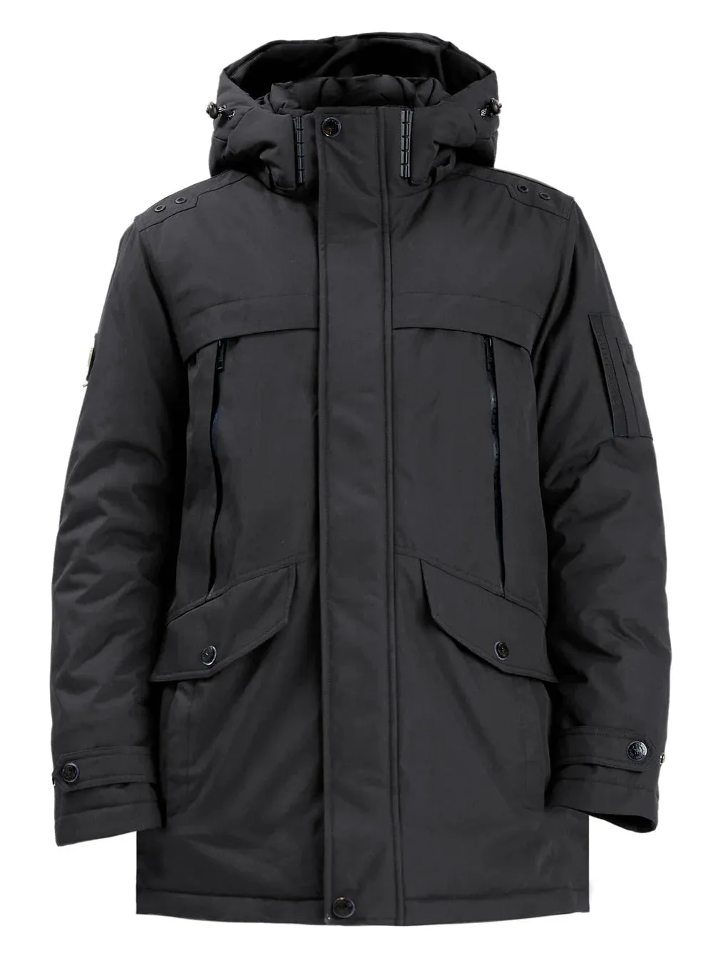 Point Zero Mens RODGERS Taslan Long Parka-Black