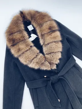 Pre-Order (Delivery in 3 weeks)Adult Cashmere coat with Luxurious Mink fur Collar,Part of MI LOVES ELITE COLLECTION