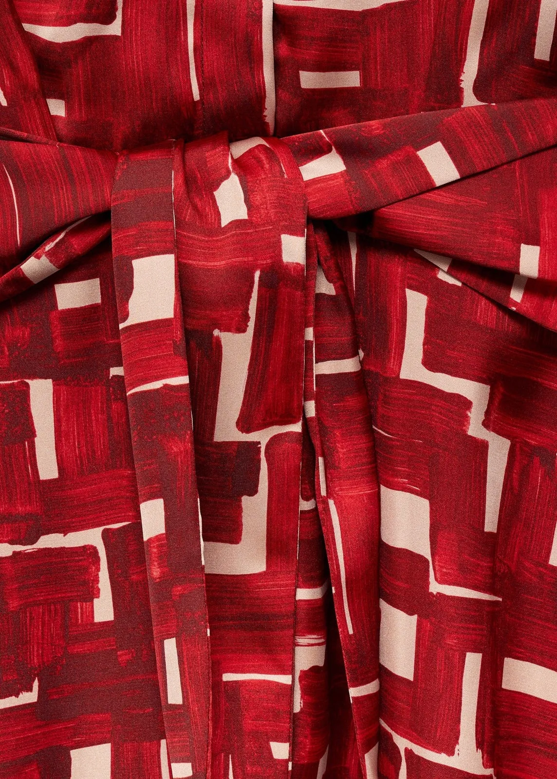Printed shirt dress - Dark Red
