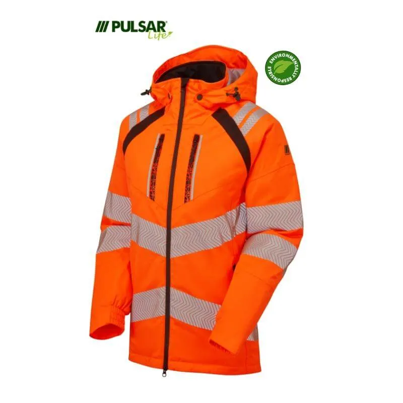PULSAR Life Insulated Hi Vis Waterproof Parka Jacket Rail Spec LFE919