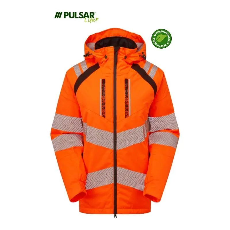 PULSAR Life Insulated Hi Vis Waterproof Parka Jacket Rail Spec LFE919