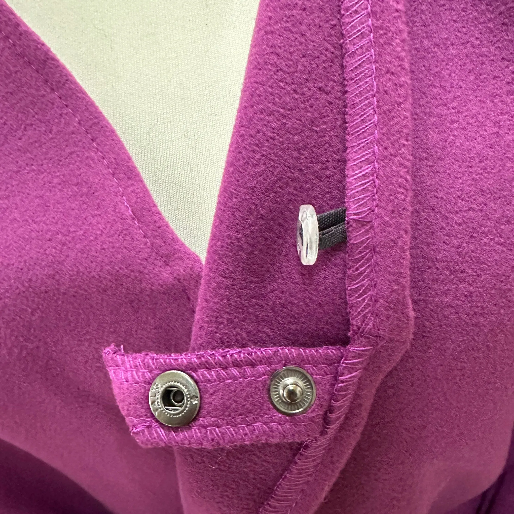 Purple Belted Feminine Overcoat Cape Coat Detachable fox fur collar