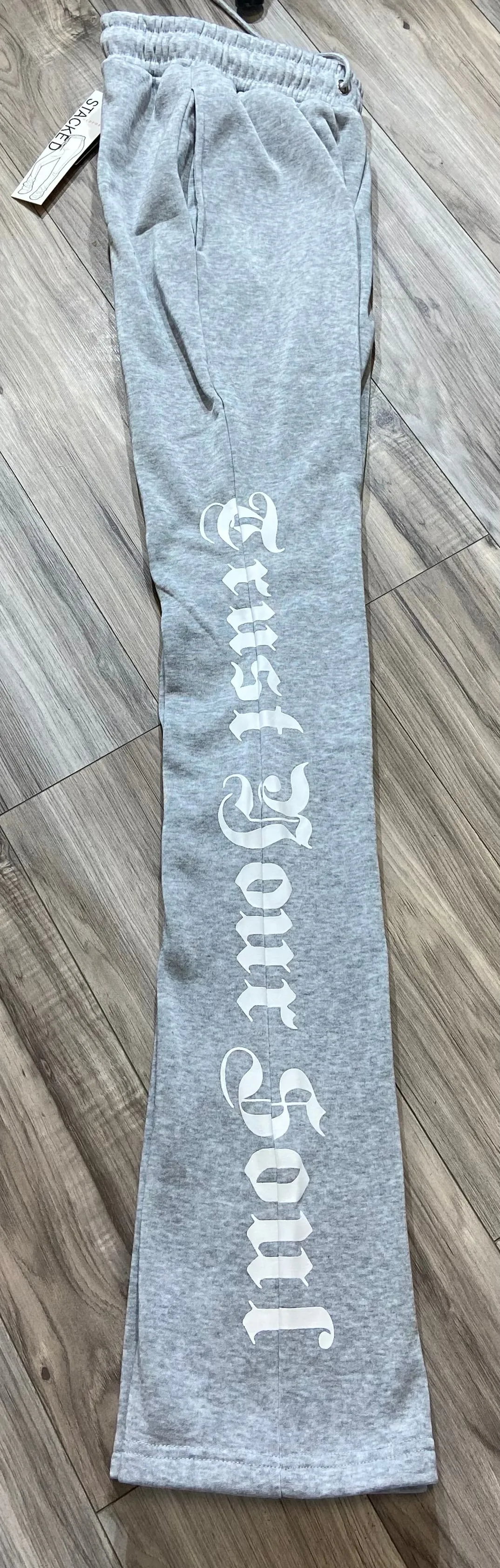 REDFOX "TRUST YOUR SOUL" FLEECE CROP JACKET W/ STACKED PANTS (H. GREY)