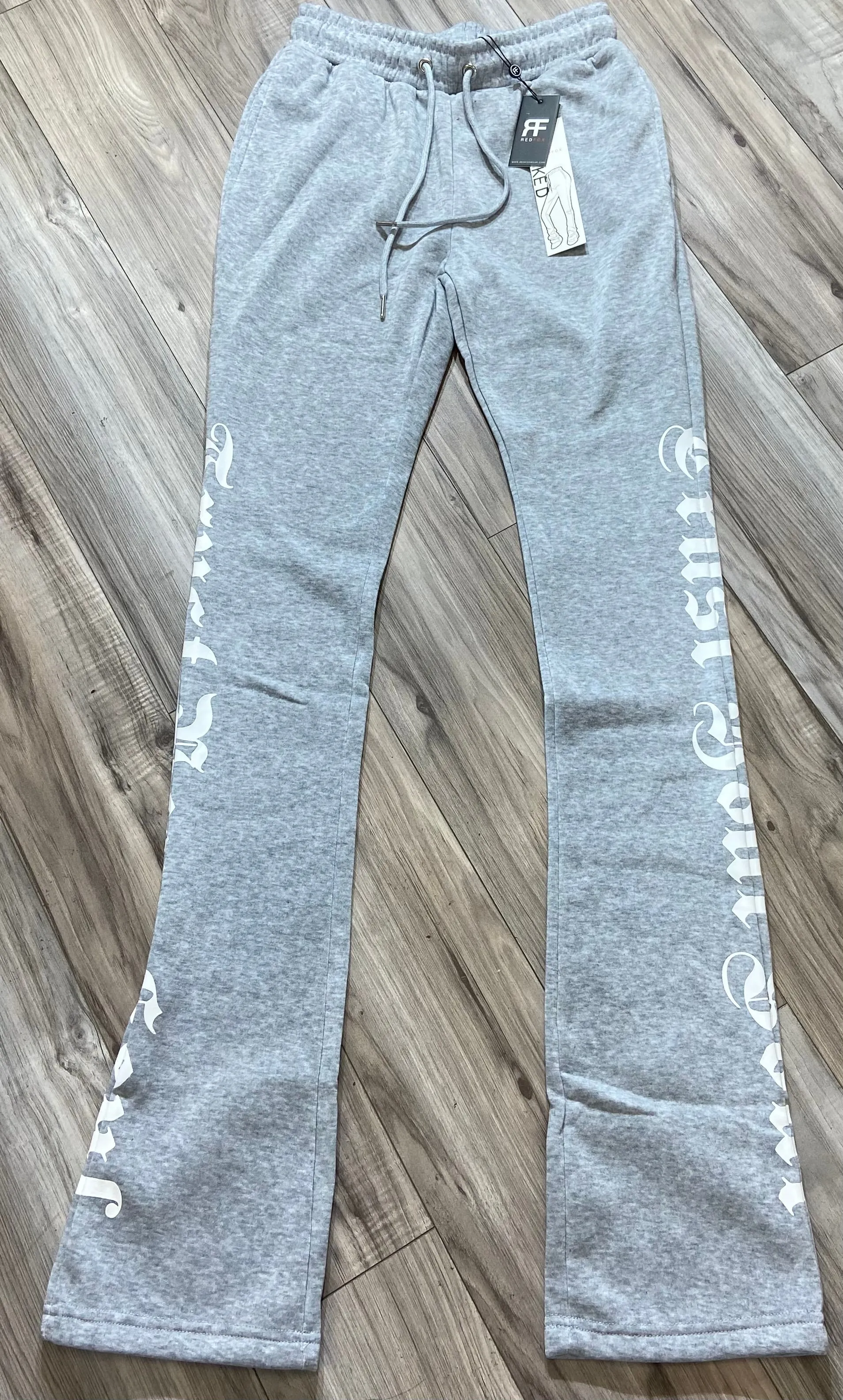 REDFOX "TRUST YOUR SOUL" FLEECE CROP JACKET W/ STACKED PANTS (H. GREY)