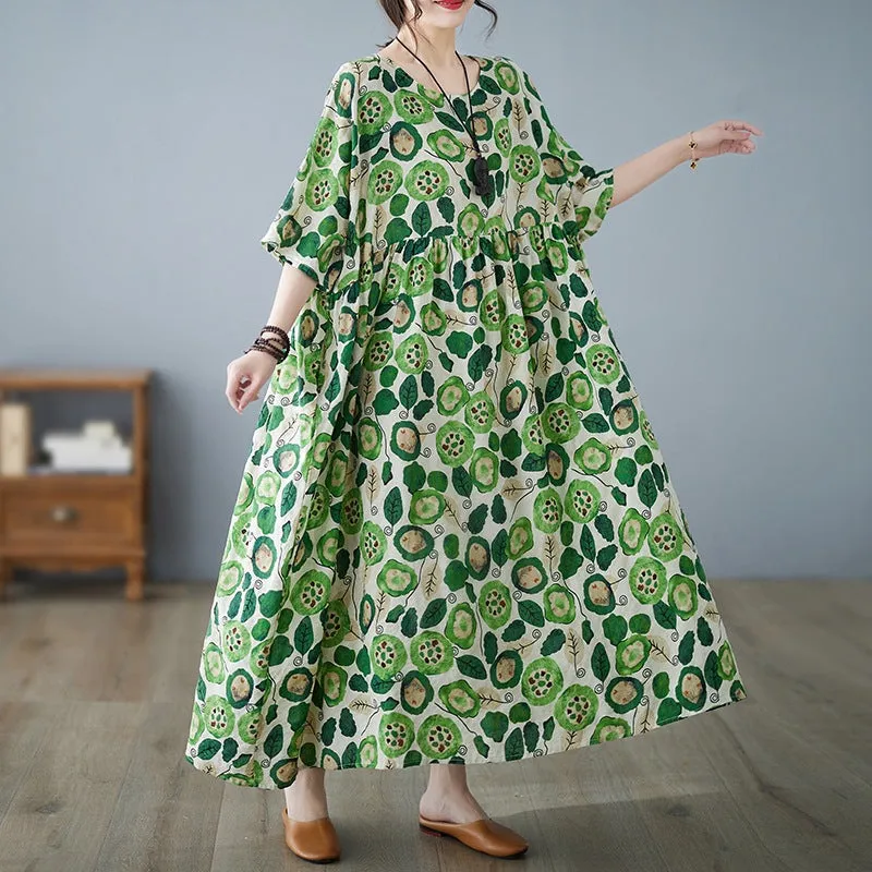 Simple And Countryside-Style Loose And Slimpy Beach Dress