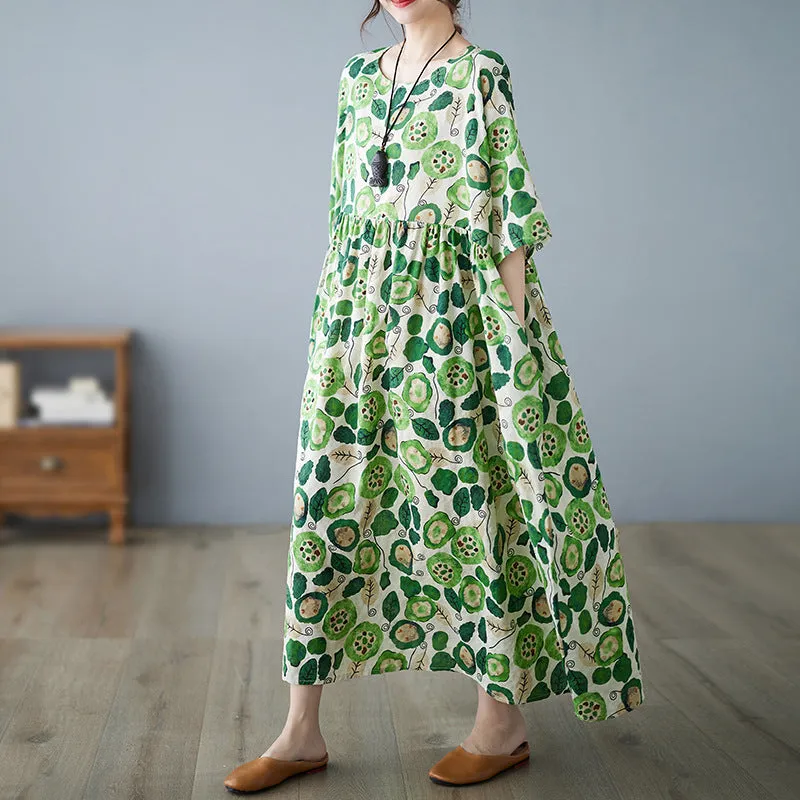 Simple And Countryside-Style Loose And Slimpy Beach Dress