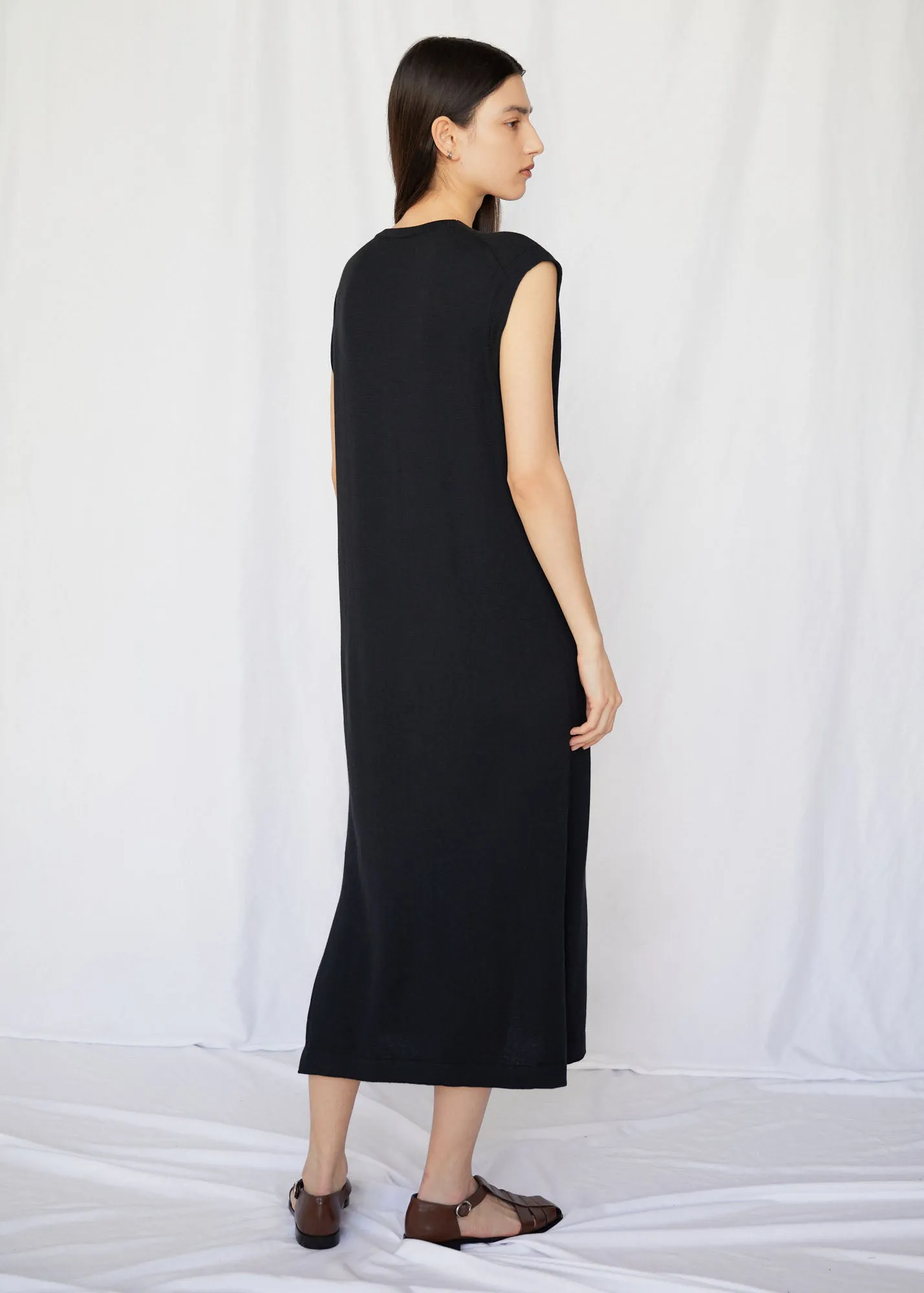 Susan Knit Vest Dress in Black