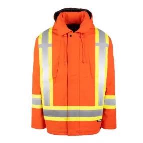 Terra Hi-VIS Men's Lined Winter Canvas Safety Parka 116568OR - Orange