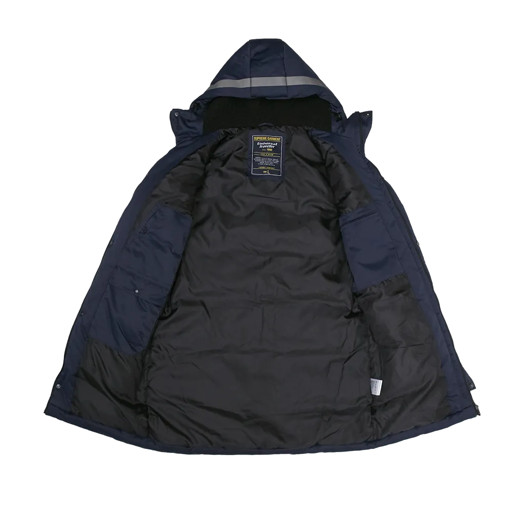 Trendy Down Parka Jacket With Reflective Print