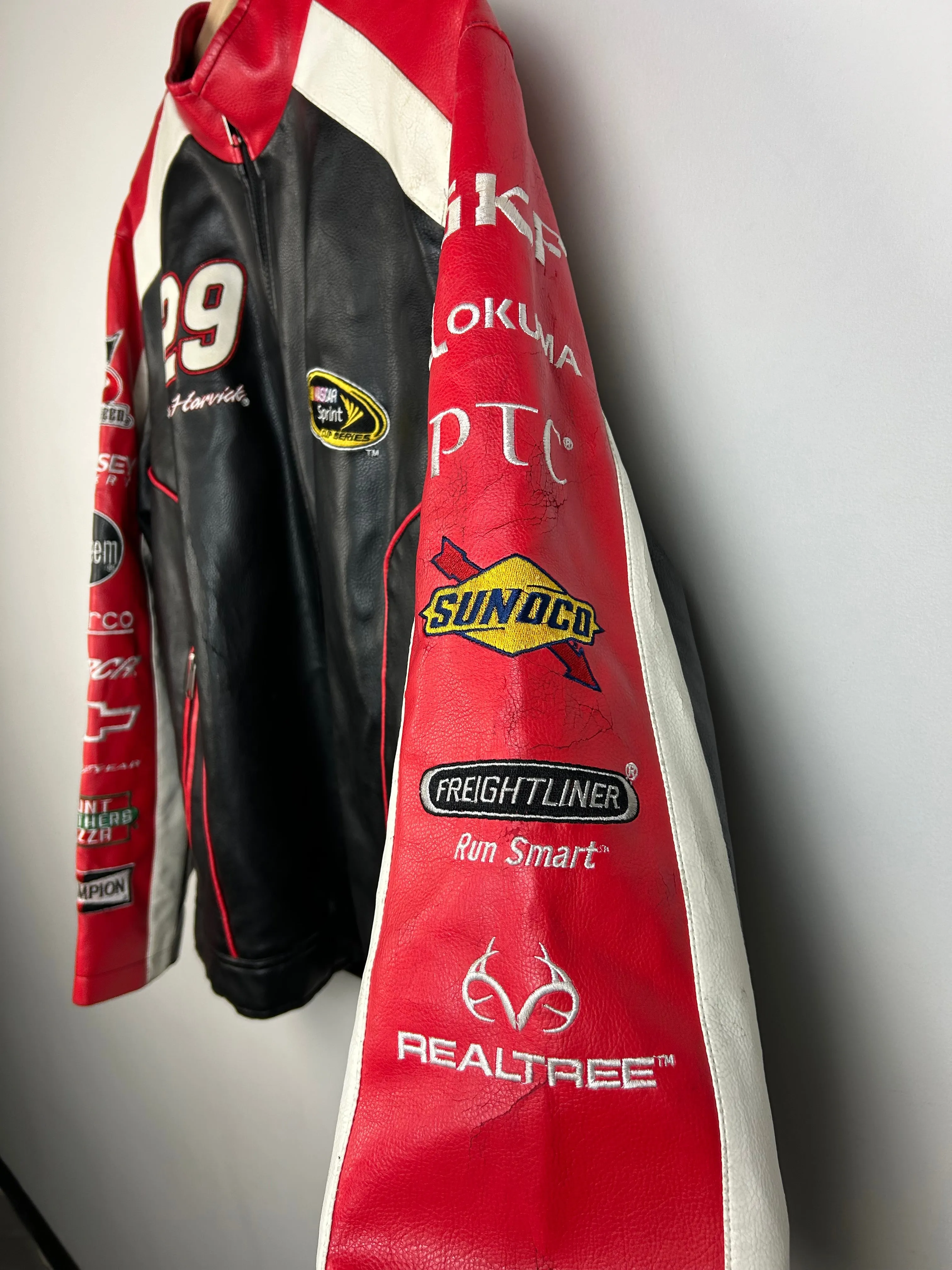 Vintage Nascar Sprint Cup Series Kevin Harvick Leather Racing Jacket
