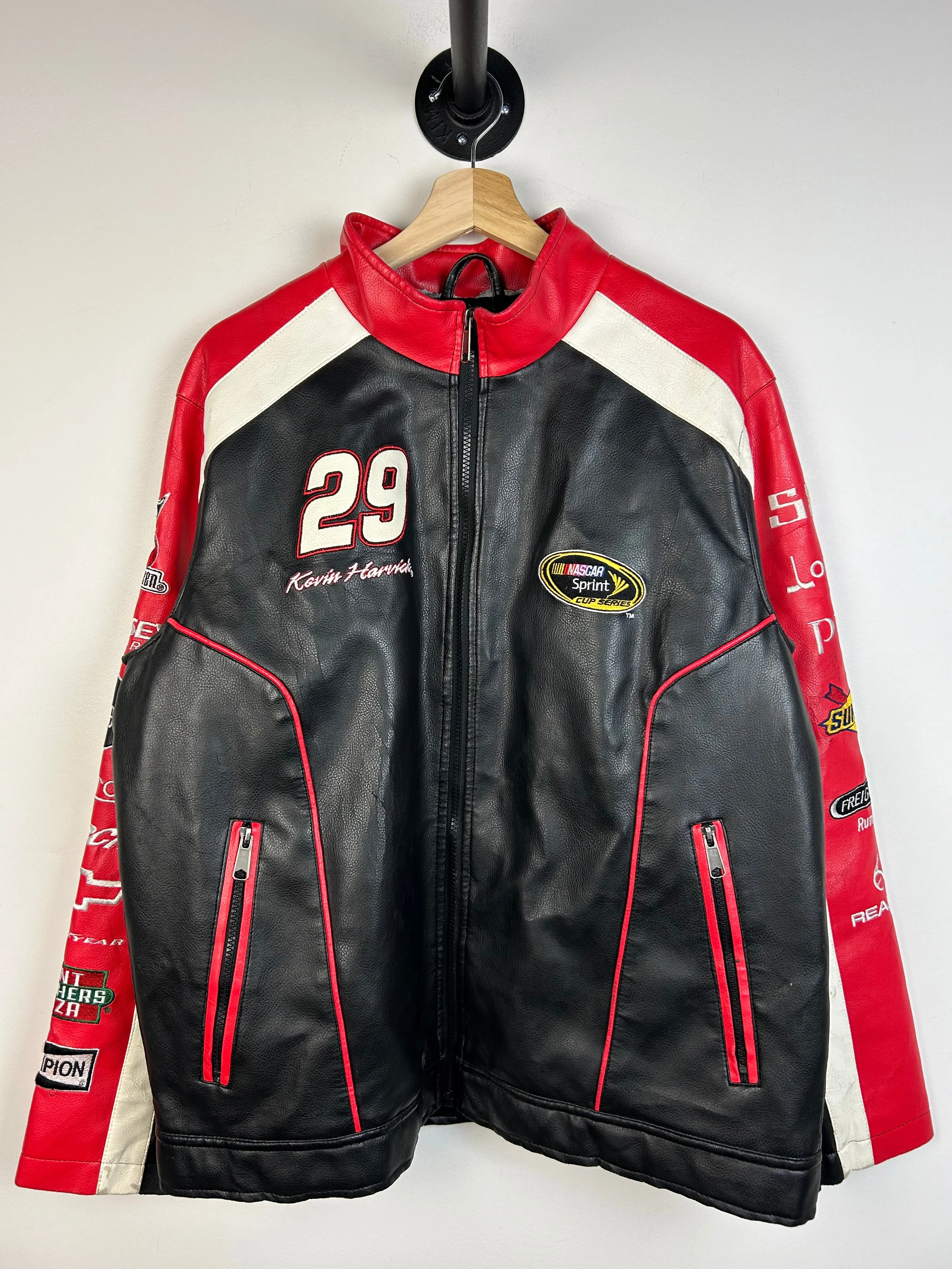 Vintage Nascar Sprint Cup Series Kevin Harvick Leather Racing Jacket