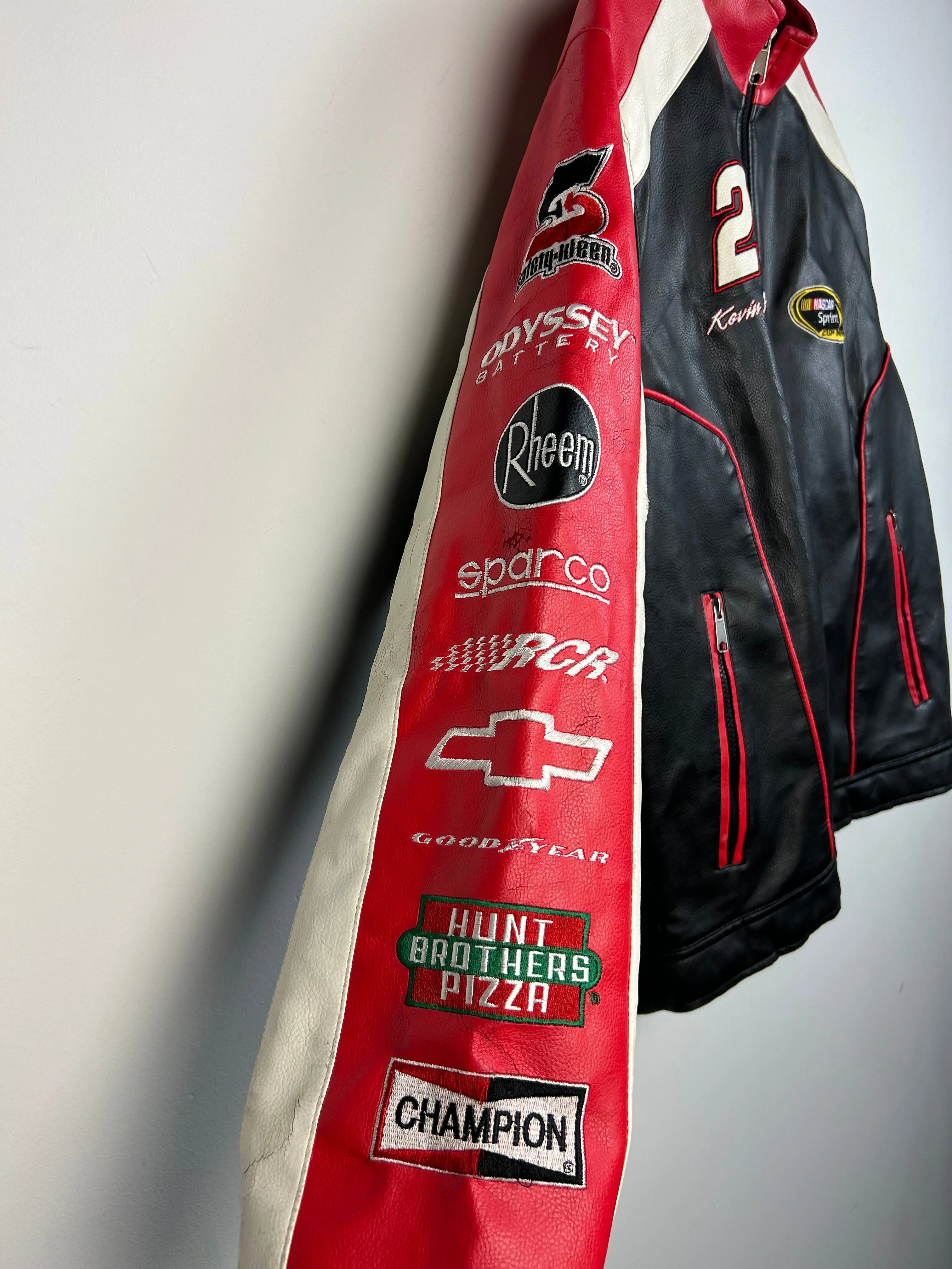 Vintage Nascar Sprint Cup Series Kevin Harvick Leather Racing Jacket