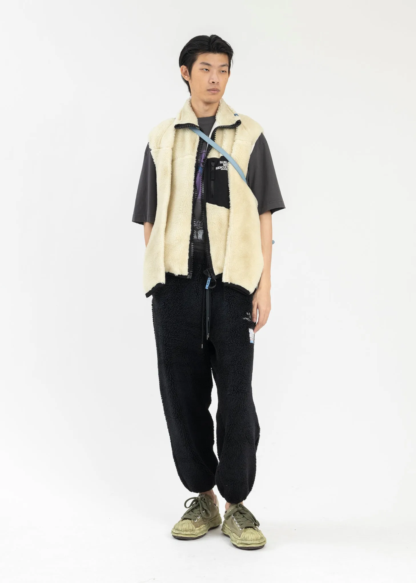 White Hollowed-Out Boa Vest
