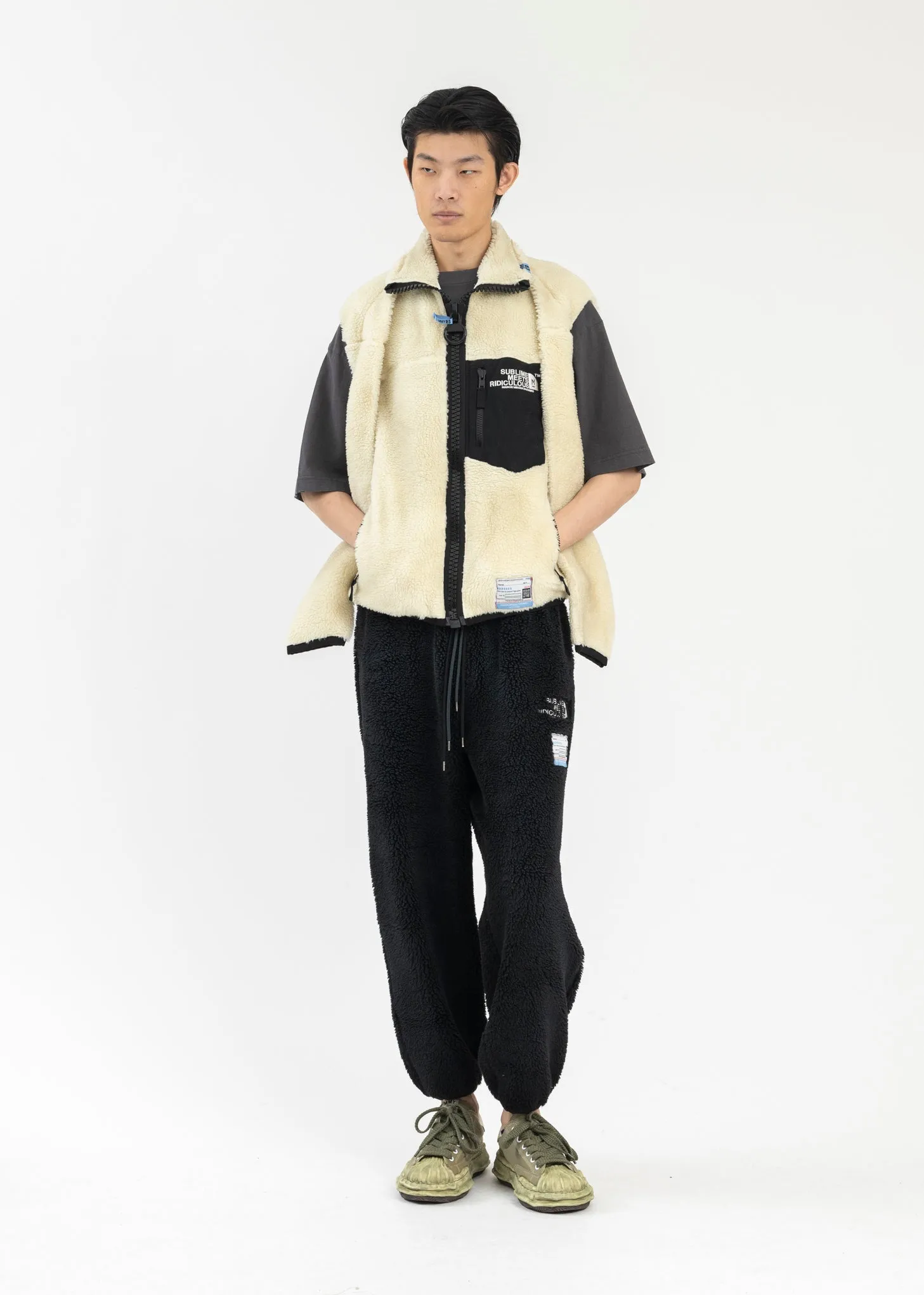 White Hollowed-Out Boa Vest