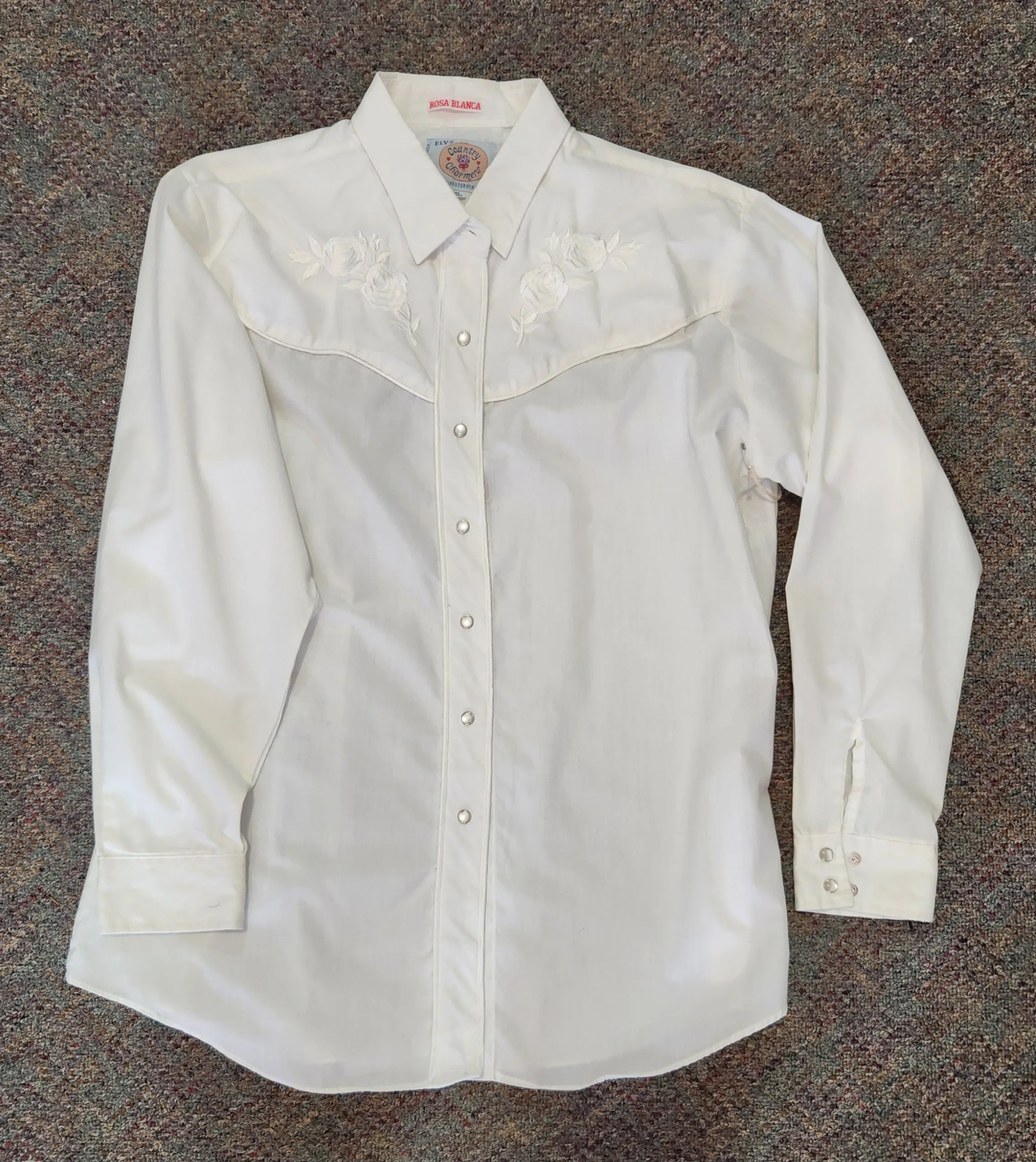 White Western Shirt Dome Buttons