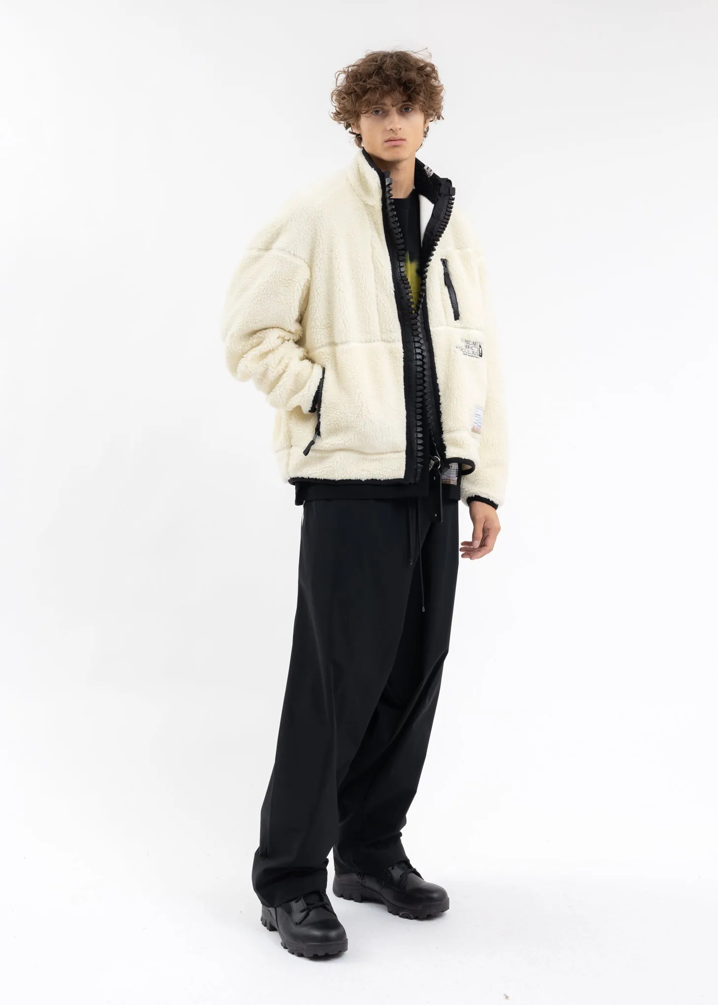 White Wide Back Boa Blouson