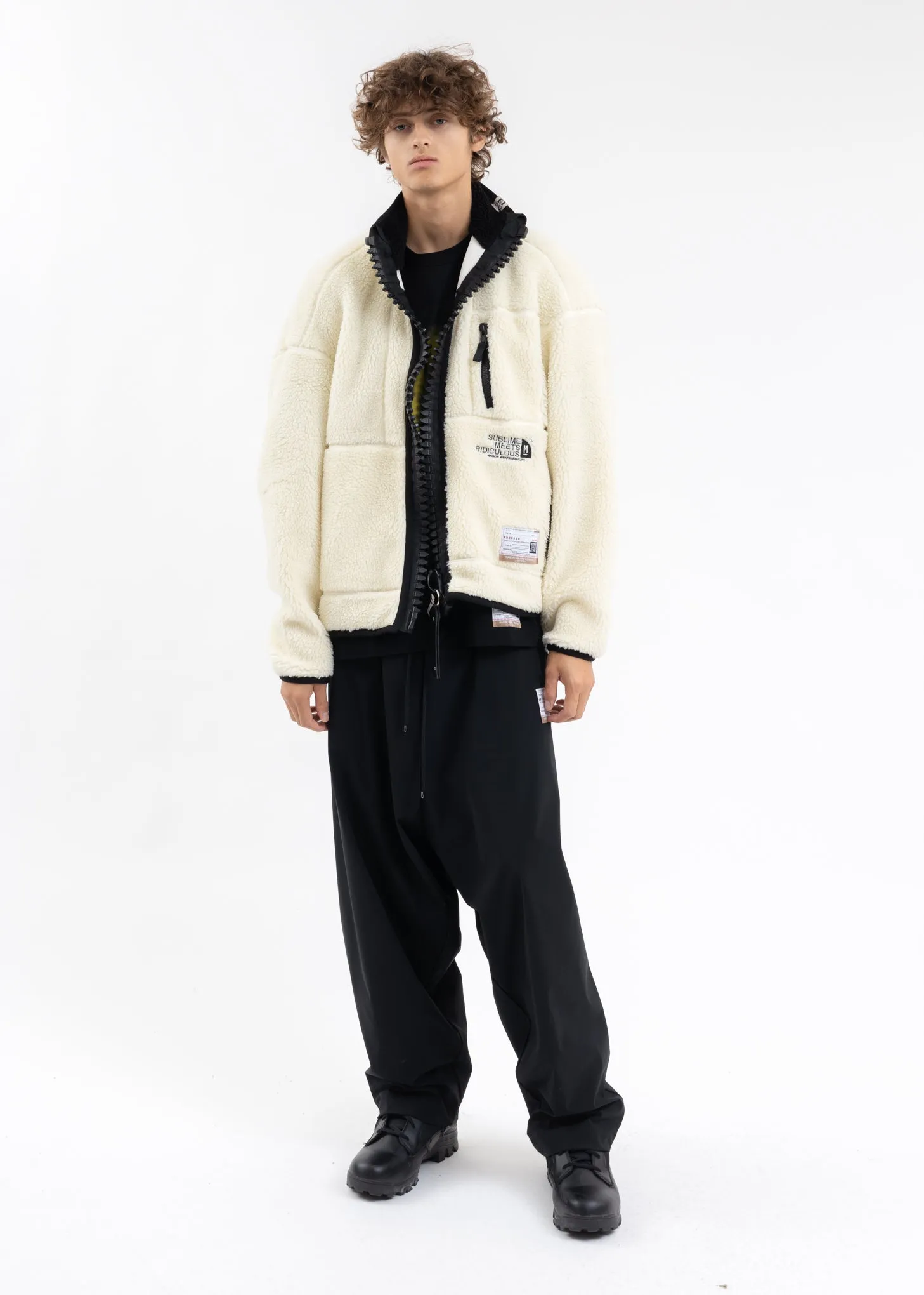 White Wide Back Boa Blouson