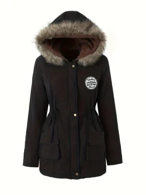 Women's Long Parka Jacket, Warm with Pockets