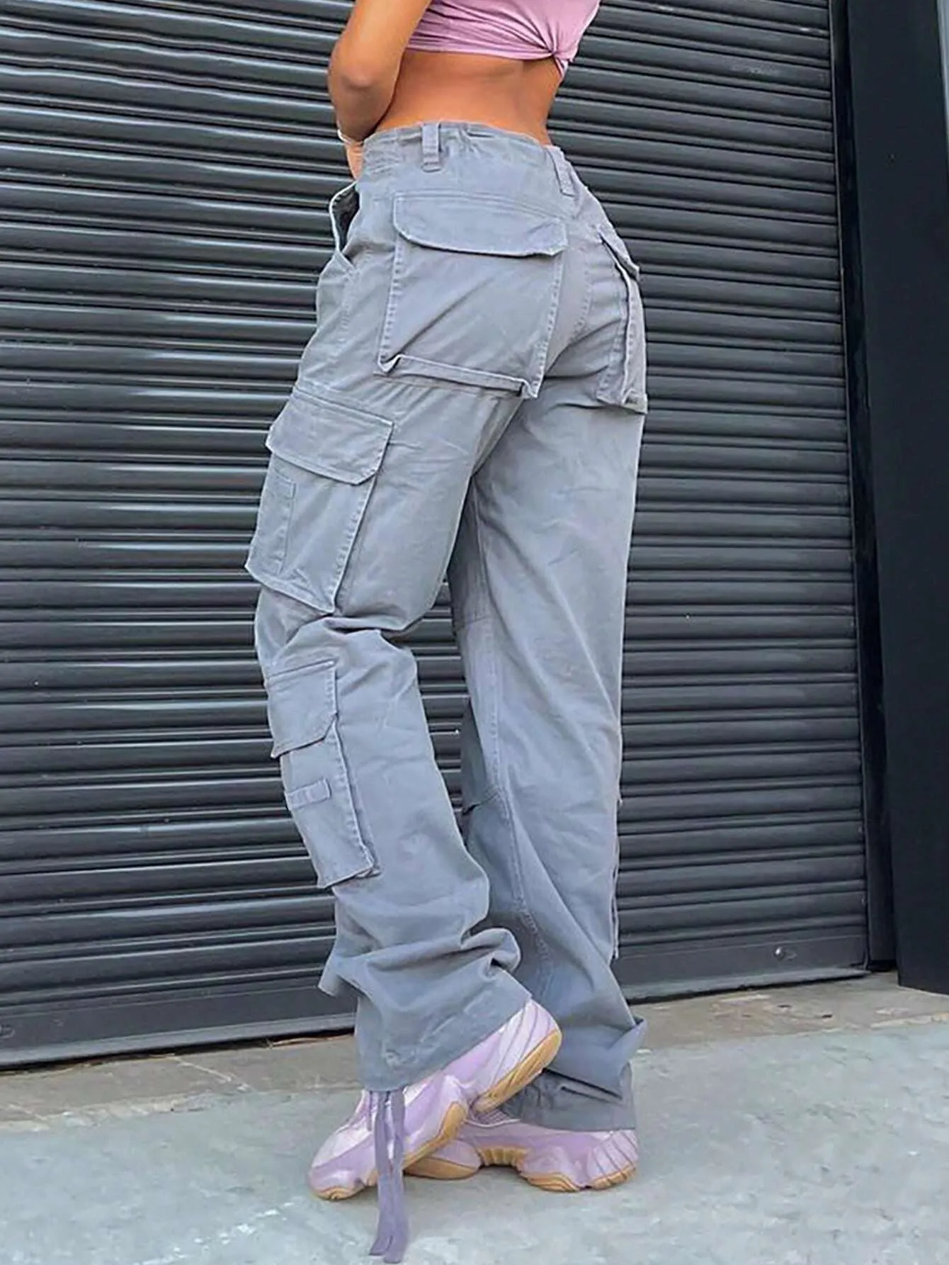 Zipper Flap Pocket Side Cargo Pant