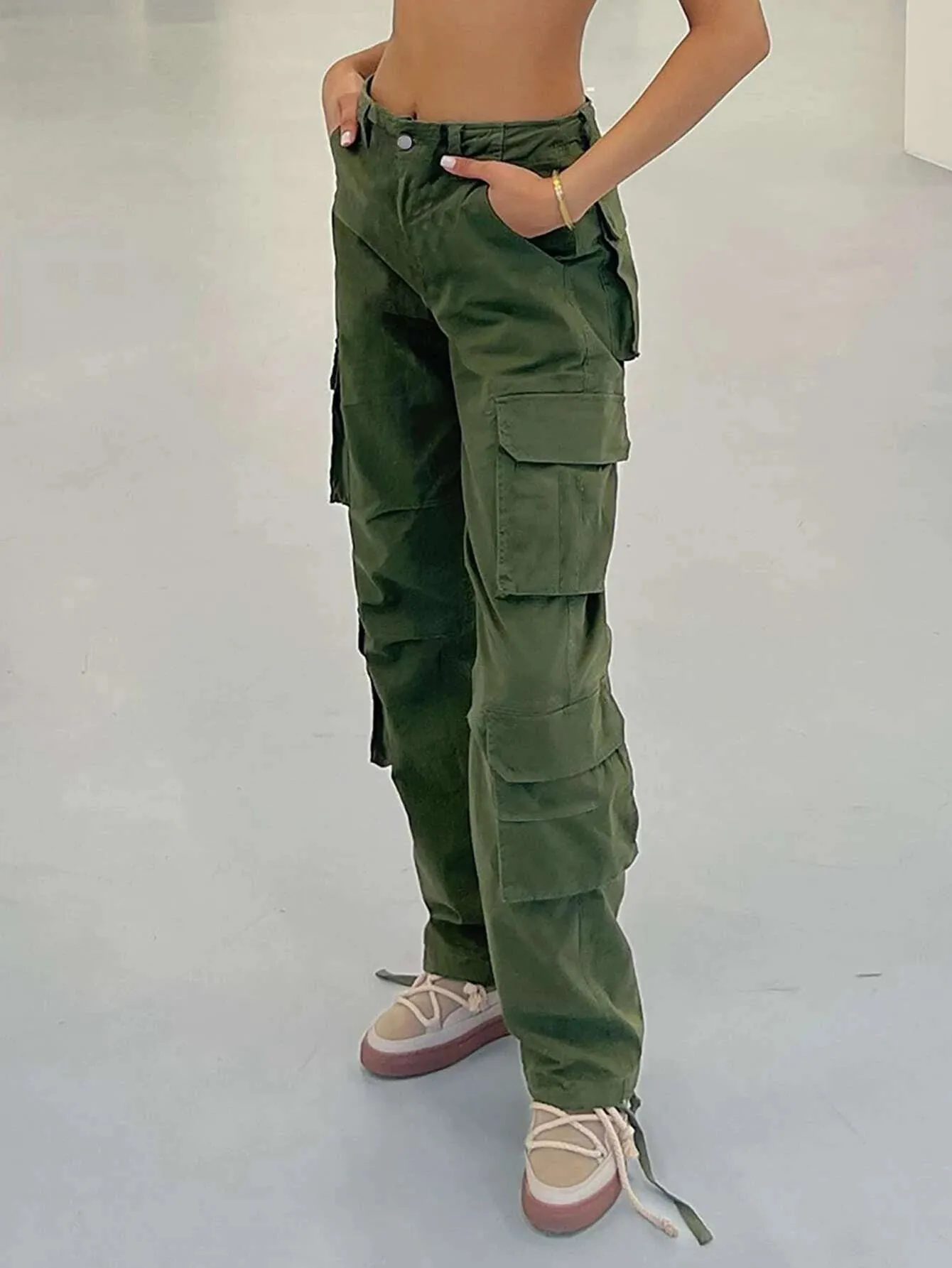 Zipper Flap Pocket Side Cargo Pant