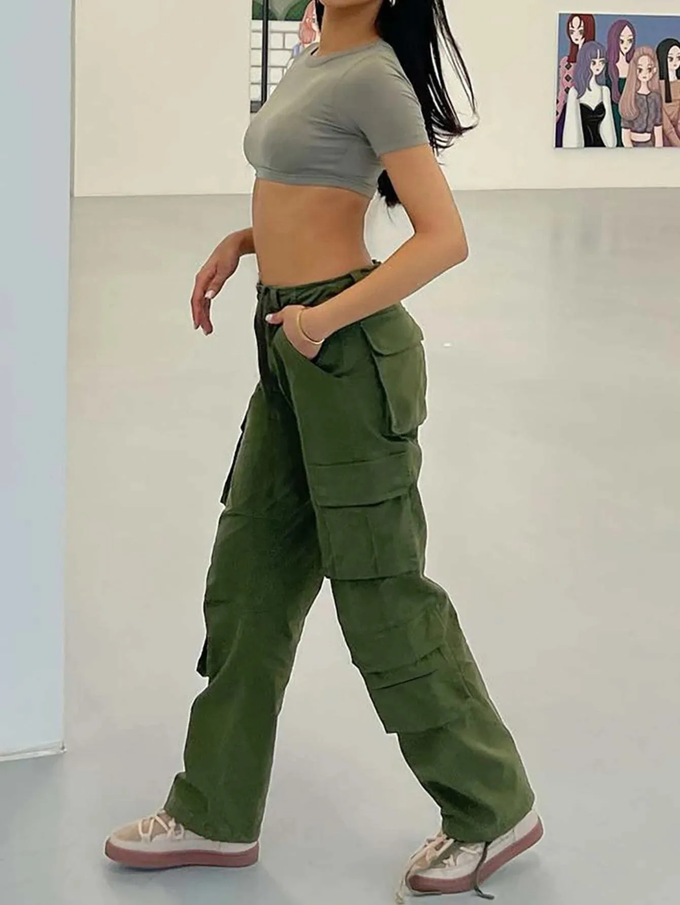 Zipper Flap Pocket Side Cargo Pant